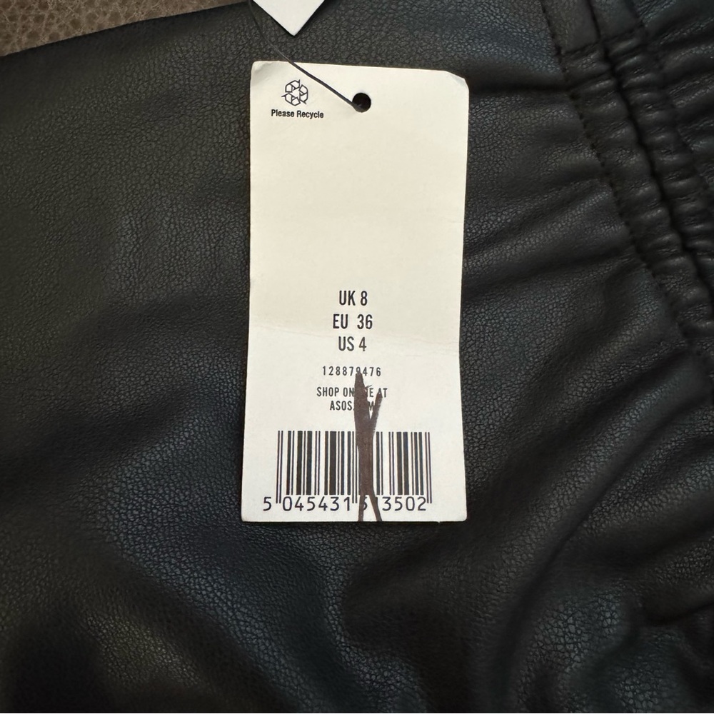 NWT Topshop Curve Ruched Faux Leather Maxi Slit Skirt - Picture 8 of 9